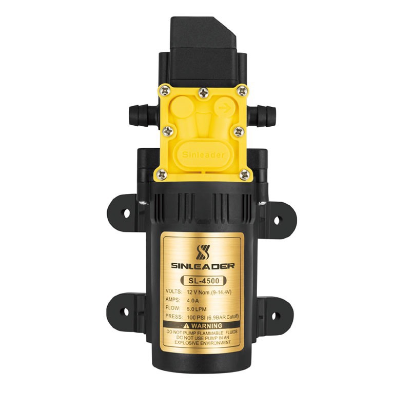 Máy bơm tăng áp mini 12V Sinleader Đơn- Tưới lan,tăng áp máy giặt, rửa xe