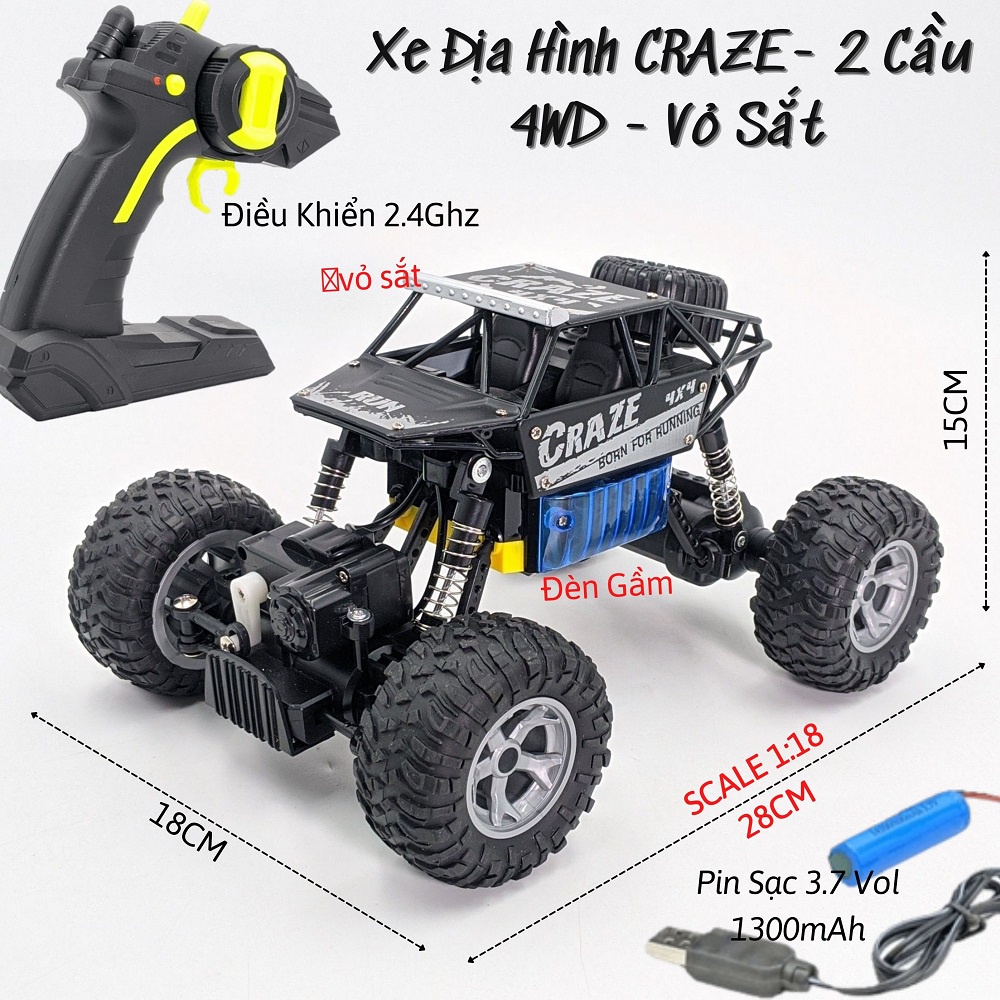 Xe điều khiển từ xa đua địa hình Vỏ Thép racing drift siêu tốc 25kmh