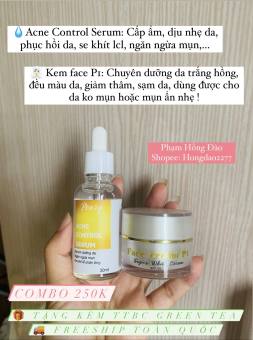 COMBO KEM FACE P1 + SERUM 30ML PONRY (Chính hãng Ponry/ TẶNG KÈM TTBC GREEN TEA)