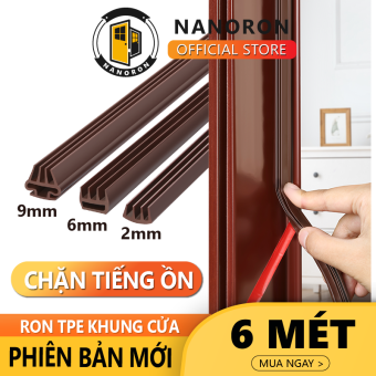 Ron cao su EPDM TPE dán khung cửa chống tiếng ồn cách âm, Gioăng chống bụi gắn cửa đi cửa sổ NANORON