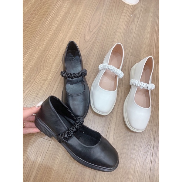 [Hoàn Tiền 15%]Giày nữ lolita quai chun chất liệu da siêu bền phong cách thời trang mẫu mới hot trend 2022, giày sneaker nữ độn đế 4cm siêu đẹp