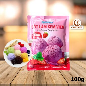 Bột Làm Kem Viên Benus Cream - Gói 100g -  Kem Tươi Vị Dâu, Sữa Chua, Vanni, Socola, Matcha