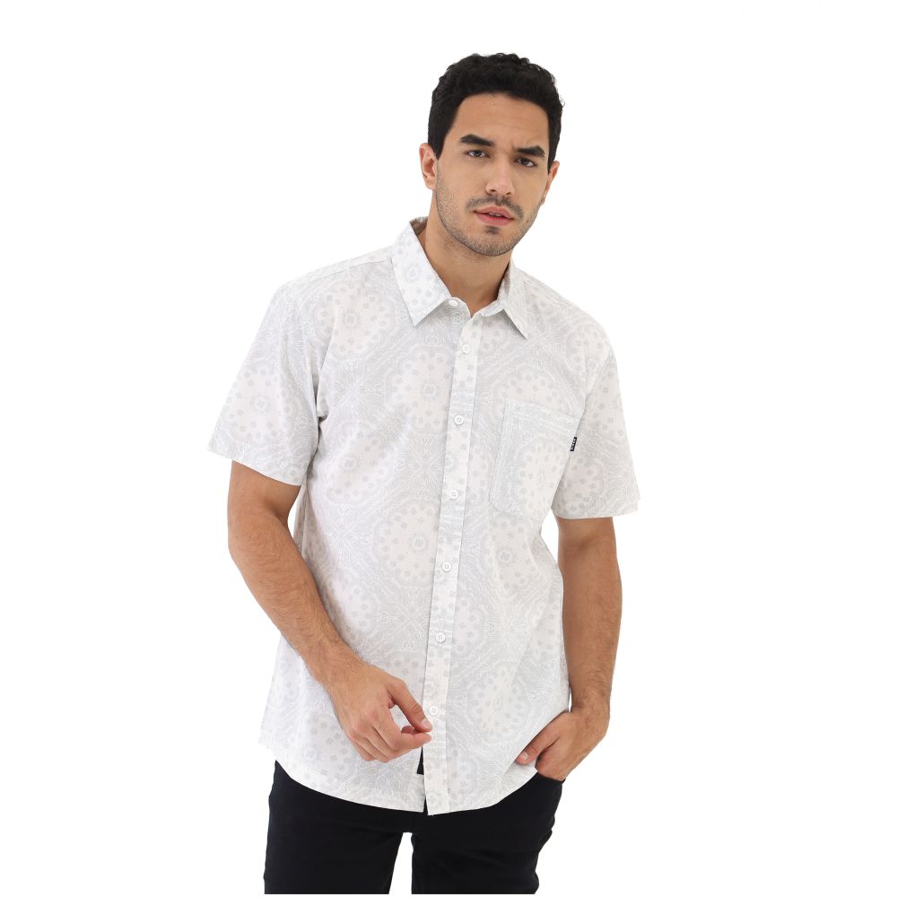 910007105 TRUJILLO PAISLEY SHIRT - WHT