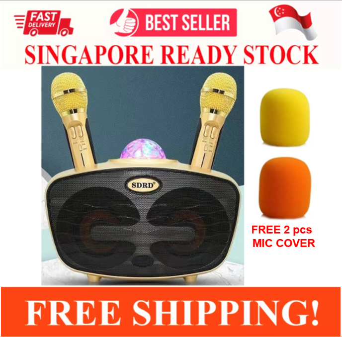 AMPLIFIER SPEAKER LED LIGHT WITH WIRELESS MICROPHONE HOME KTV SD 315 FAMILY KARAOKE MICROPHONE SPEAKER