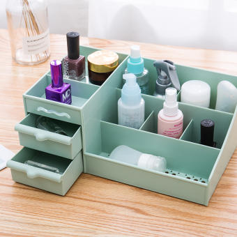 Kệ đựng mỹ phẩm đa năng bằng nhựa 5 màu 2 tầng nhiều ô