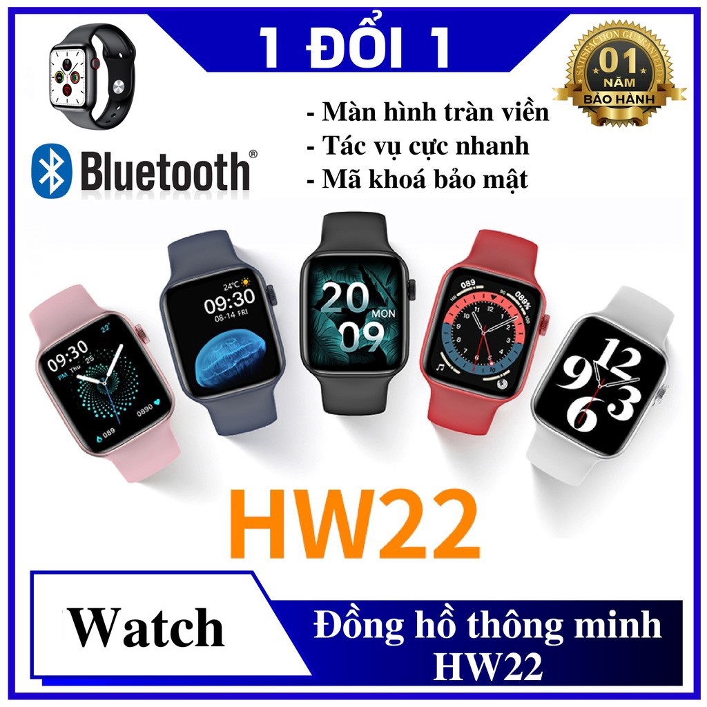 Đồng Hồ Thông Minh USA Smartwatch Chính Hãng Đồng Hồ Thông Minh HW22 Pro Seri 6 Full Màn Hình - Thay Ảnh Nền Sạc Không Dây - Nghe Gọi Kết Nối Bluetooth 5.0