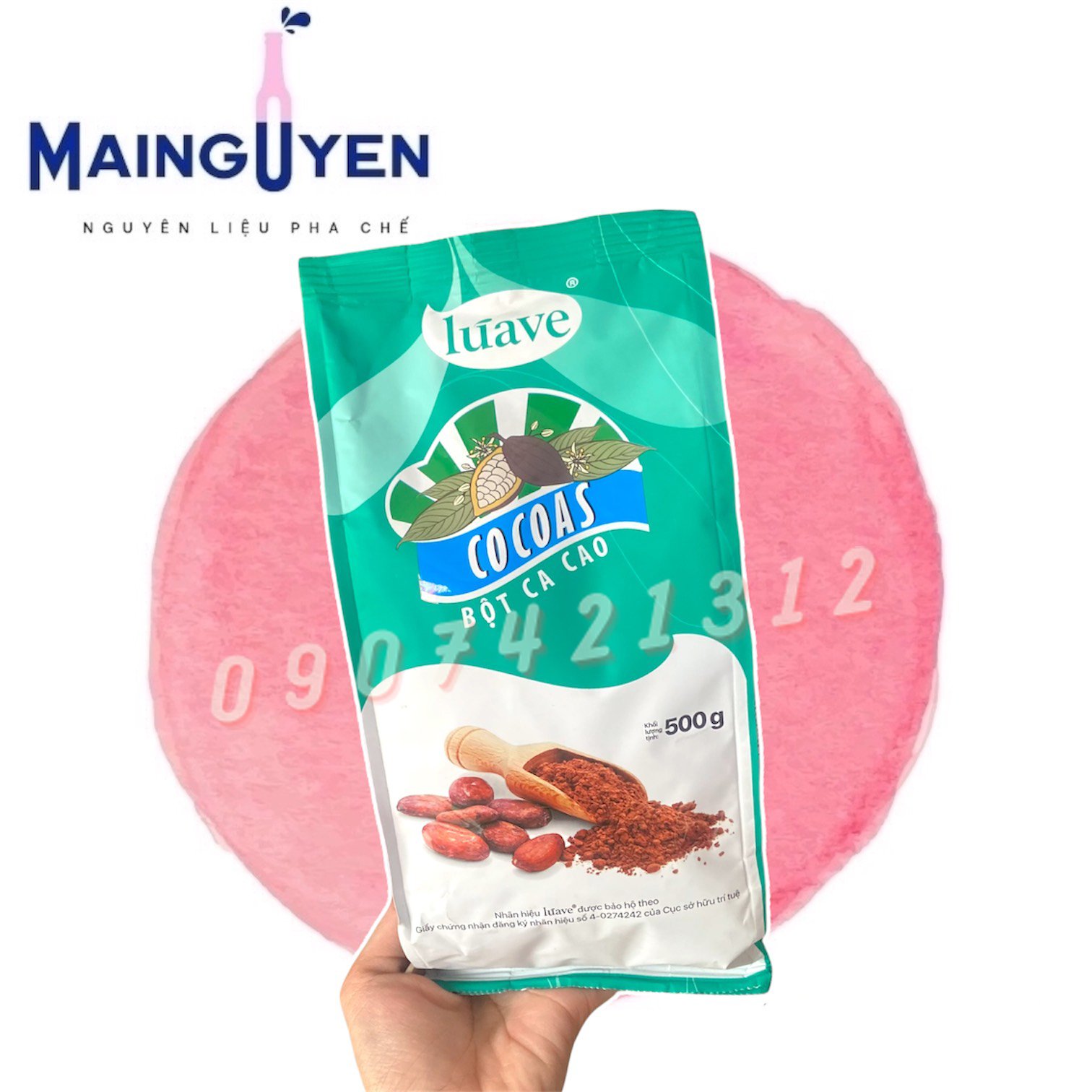 Bột cacao luave gói 500g nguyên chất chuyên pha chế trà sữa_nguyên liệu pha chế mai nguyên