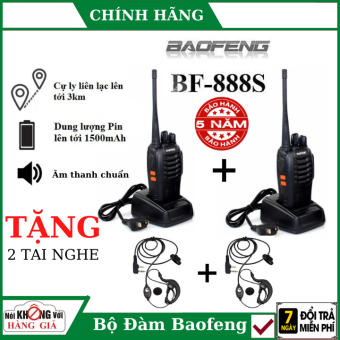 , Bộ 2 Bộ đàm baofeng BF-888S cao cấp , bộ đàm chuyên nghiệp , bộ đàm cầm tay , bộ đàm siêu xa , máy bộ đàm