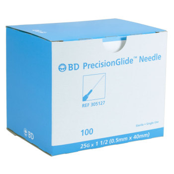 Buy BD Precision Glide Needle 18G 1 1/2 TW (1.2mm x 38mm) (REF 302032) 1's  Online at Best Price - Syringes And Needles