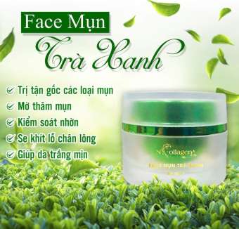 Kem Face Mụn Trà Xanh NCOLLAGEN - Trị dứt điểm mụn ẩn, mụn bọc, mụn đầu đen sau 1 hộp. Cam kết 3 ngày giảm mụn, 7 ngày mờ thâm.