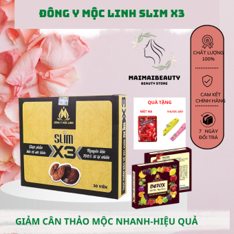 Giảm Cân Slim X3 Đông Y Mộc Linh tặng 15v detox ban đêm - HÀNG CHÍNH HÃNG