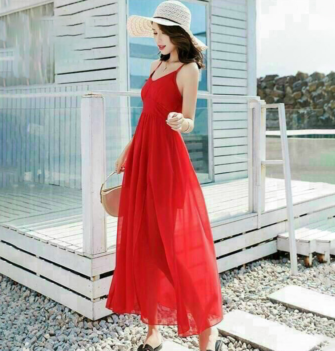 [Hàng Hot] Đầm Váy Nữ Maxi Đi Biển Gợi Cảm Của Phụ Nữ Gợi Cảm Thời Trang Kiểu Cách Đi Chơi, Đi Dự Tiệc D.ONE FASHION, Mẫu Free Size (40-55Kg) Mặc Vừa