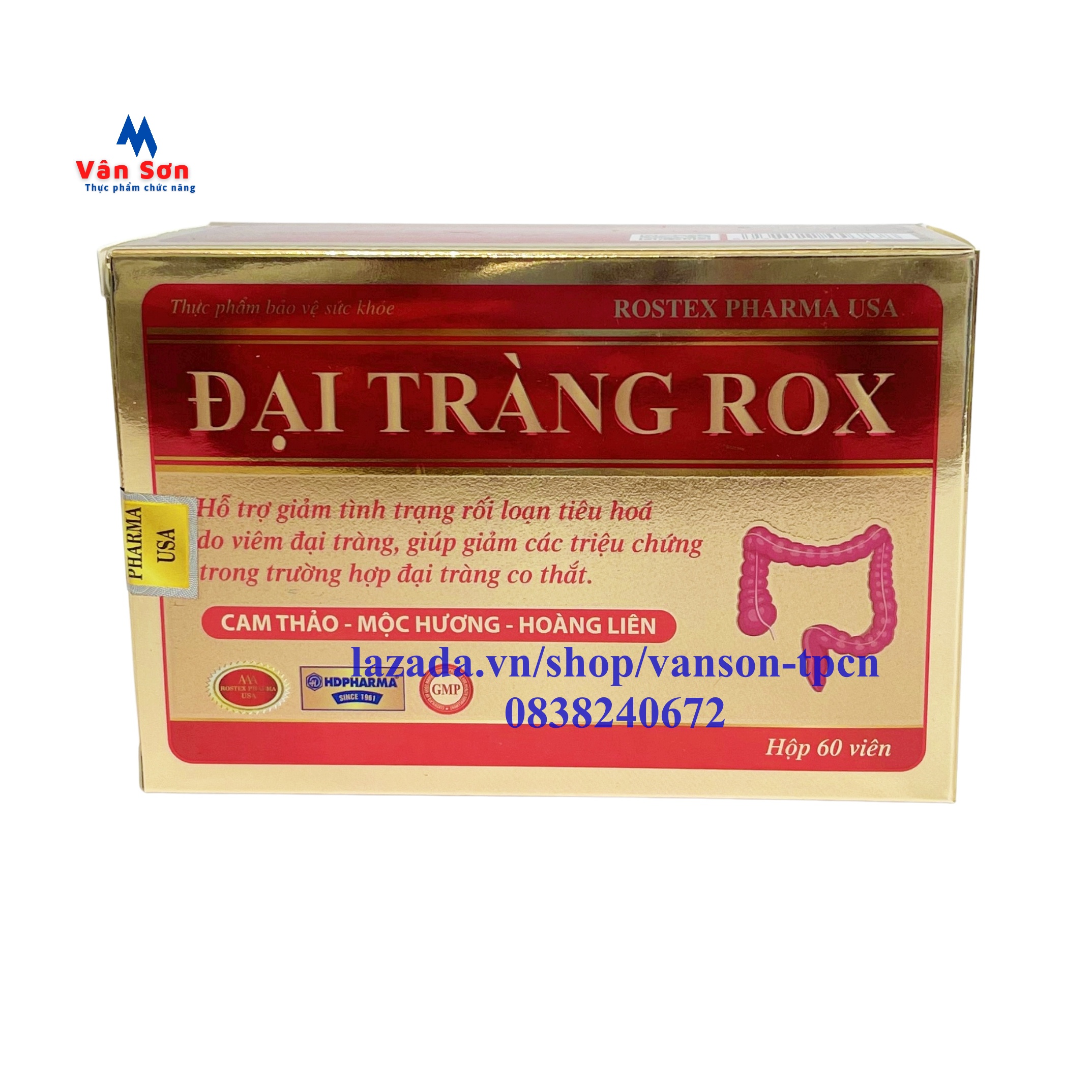 Viên uống đại tràng hd hỗ trợ giảm viêm đại tràng – hộp 60 viên