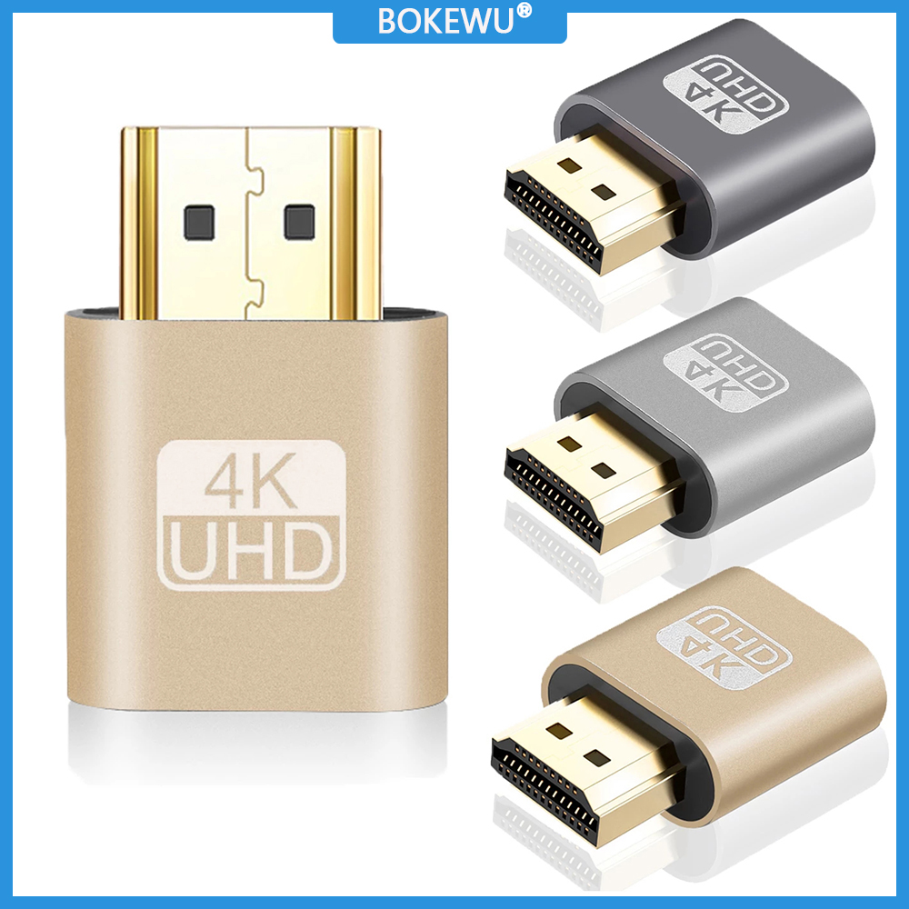 BOKEWU Đầu Cắm Giả Lập Hiển Thị Ảo HDMI 4K HDMI DDC EDID Đầu Cắm Giả Lập Hiển Thị EDID Bộ Chuyển Đổi Giả Lập Giả Lập HDMI