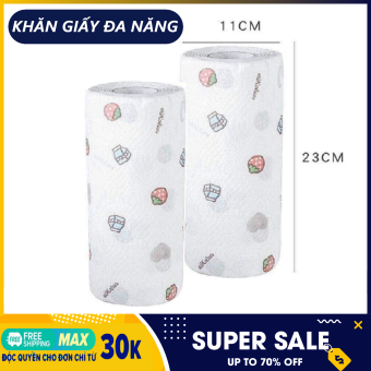 Cuộn 220 Tờ Khăn Giấy Lau Bếp Họa Tiết Đa Năng- Khăn giấy đa năng - Khăn giấy khô đa năng - Chất Giấy Siêu Dai Thấm Hút Tốt 1 Cuốn 220 Tờ Dùng Cực Tiết Kiệm