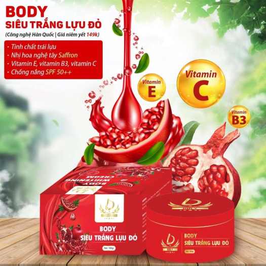 Kem body lựu đỏ duly