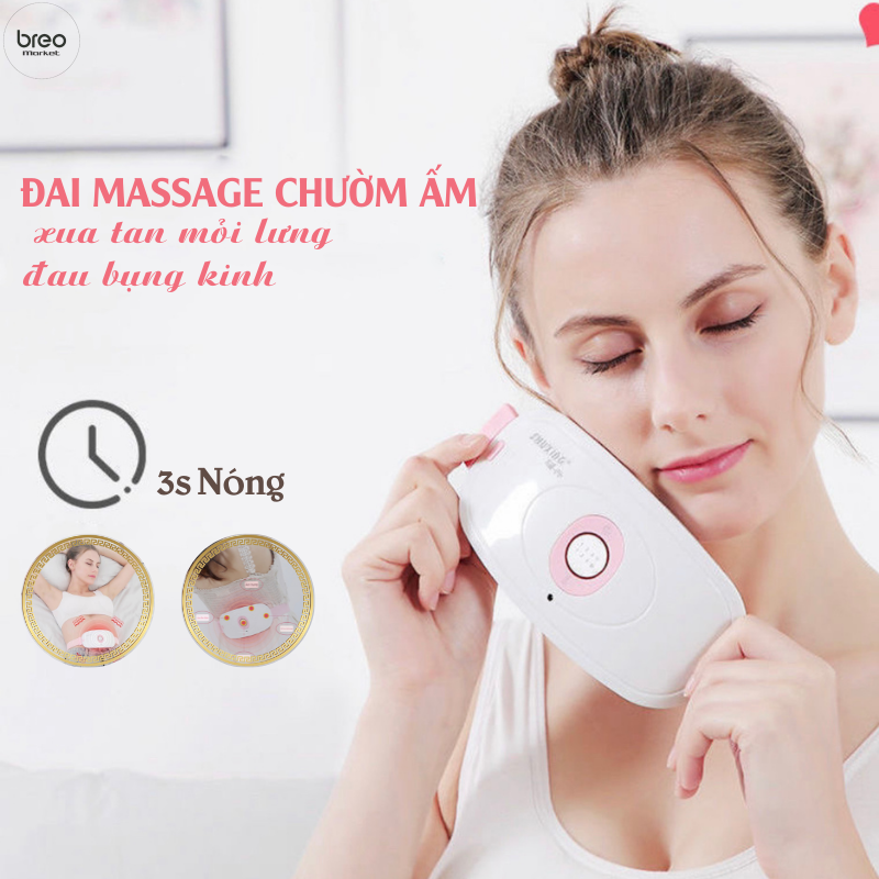 Đai chườm nóng giảm đau bụng kinh aisuojia - a858 chườm bụng kinh kết hợp massage bụng massage lưng - freeship max - breo market