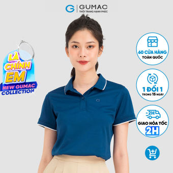 Áo polo nữ GUMAC, áo polo bo viền fit eo ATC08006