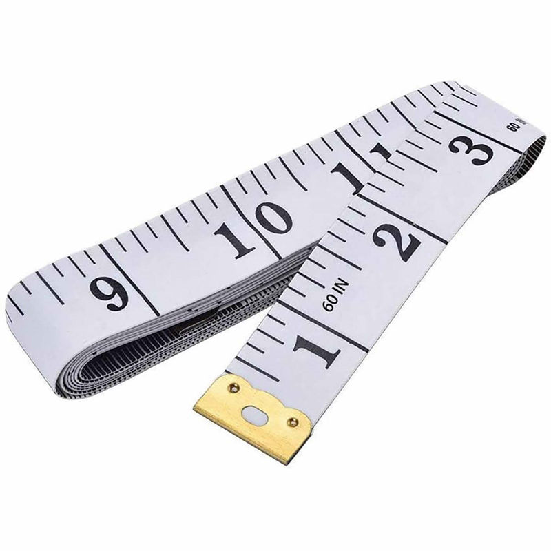Yellow & White, Pack of 1 2 Sided Tape Measure 152cm 60 Inch Metric Measuring Tool for Measuring Body Tailor Sewing 