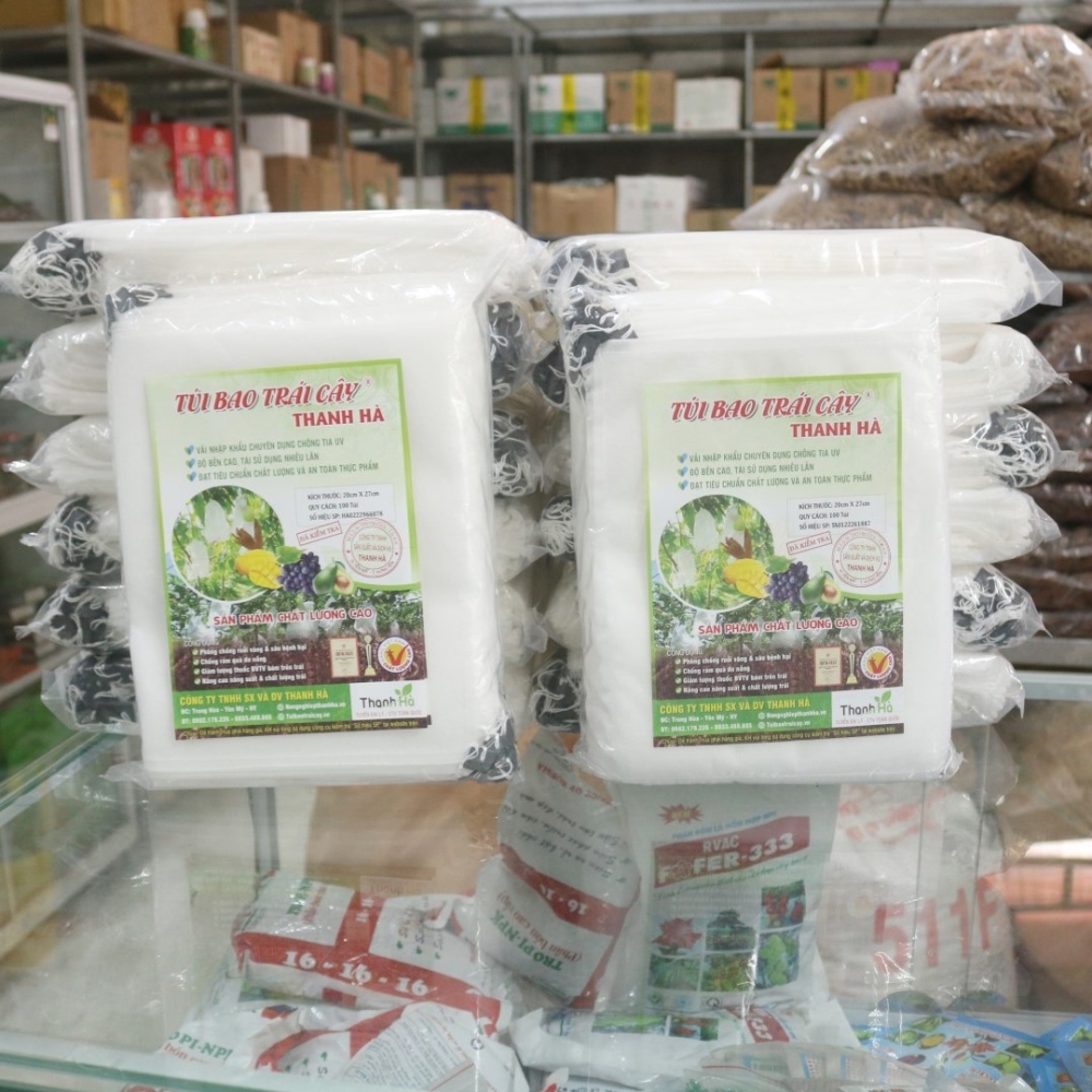 Túi bao trái cây hiệu Thanh Hà, túi bao xoài kích thước 20x27cm dùng dây rút - 50 cái