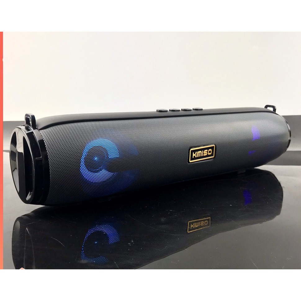 Loa nghe nhạc bluetooth kimiso km-203 có đèn led, dây đeo tiện lợi. âm thanh trong, bass chuẩn sịn sò bảo hành 12 tháng