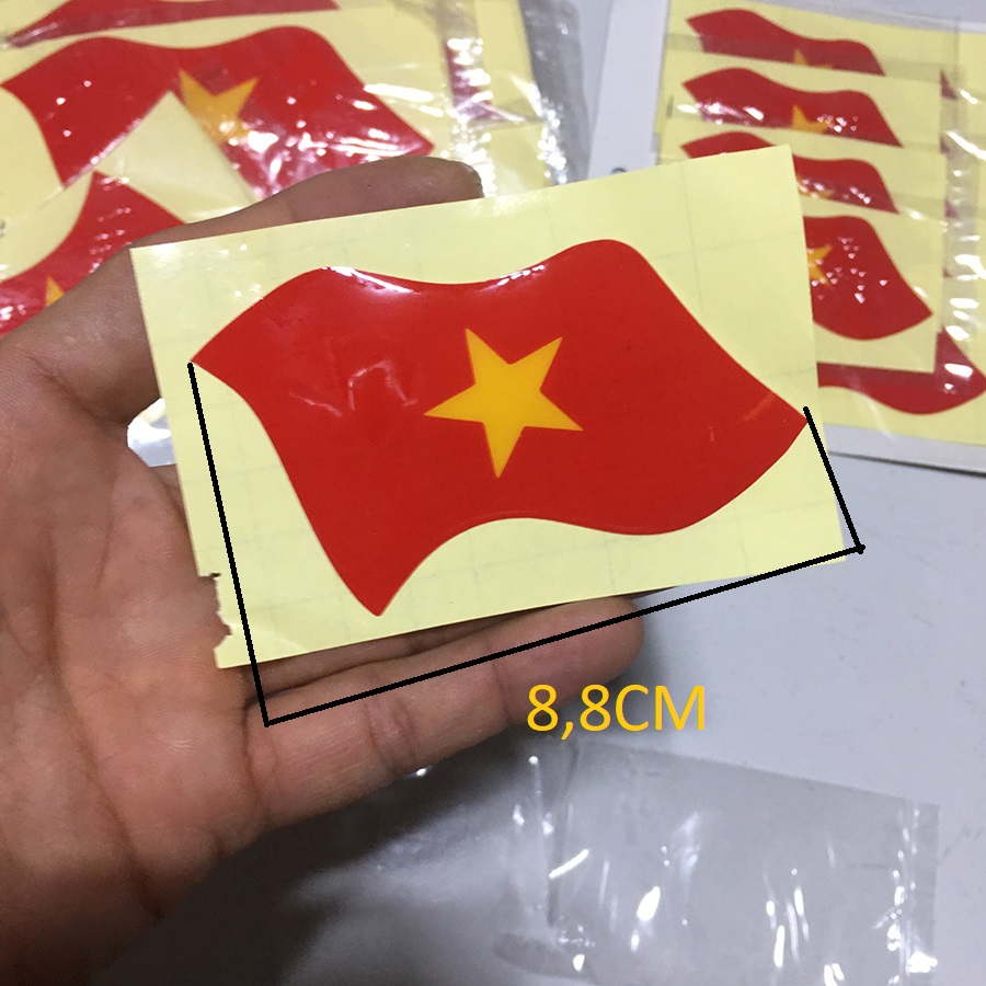 Tem đề can 3D logo cờ Việt Nam