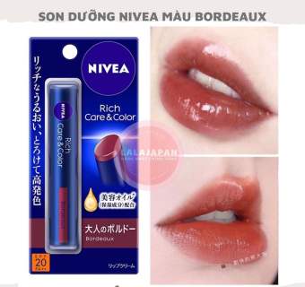 Son dưỡng môi chống nắng có màu Nivea Rich Care & Color Nhật Bản