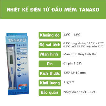 Nhiệt kế điện tử đầu mềm Tanako chính hãng Tanaphar