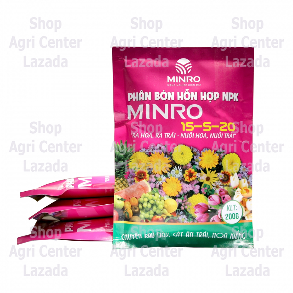 Phân bón hỗn hợp npk minro 15-5-20 ra hoa, ra trái - nuôi hoa, nuôi trái