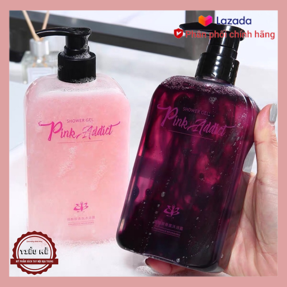Sữa tắm nước hoa tự pha PINK ADDICT thơm lâu dành cho nữ dưỡng ẩm trắng da ngăn mụn lưng