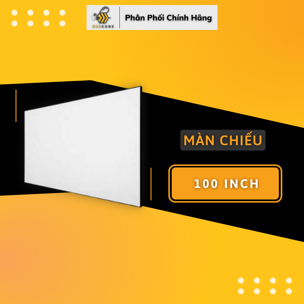 Màn chiếu cao cấp, màn chiếu tương phản cao, hỗ trợ tăng độ sáng 100 inch