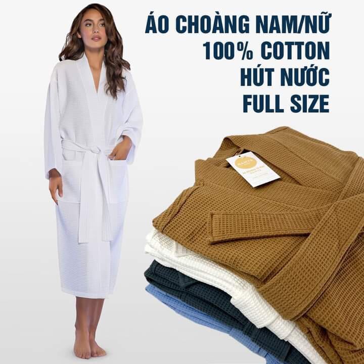 Áo choàng tắm, áo choàng ngủ cao cấp 100% cotton sang trọng
