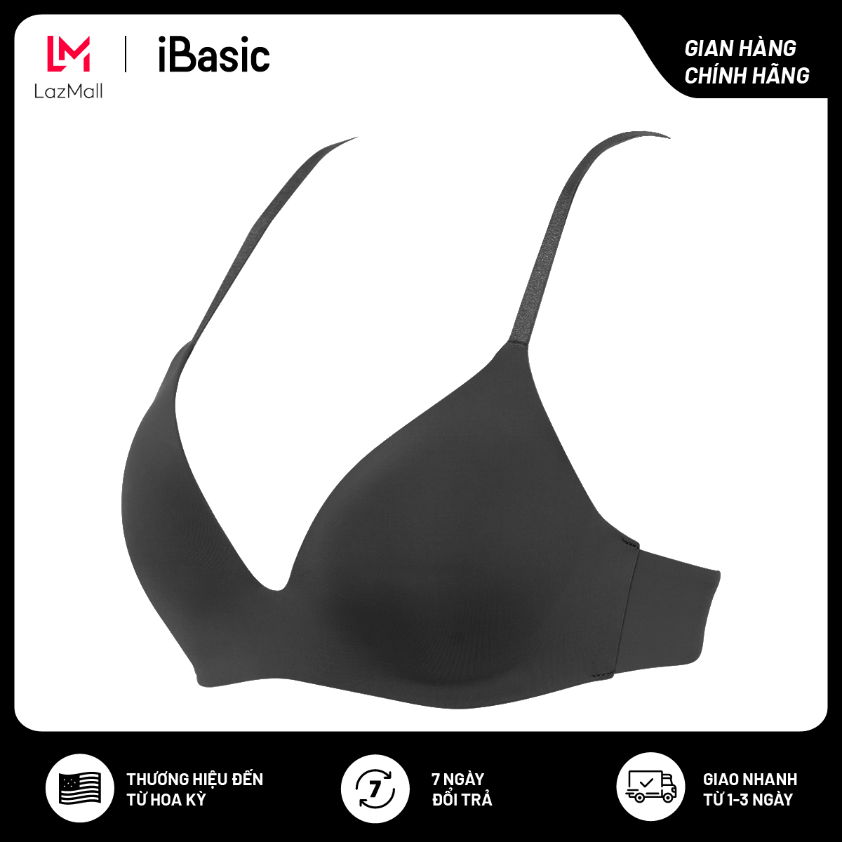 Áo ngực không gọng mút mỏng phối ren lưng iBasic BRAW142