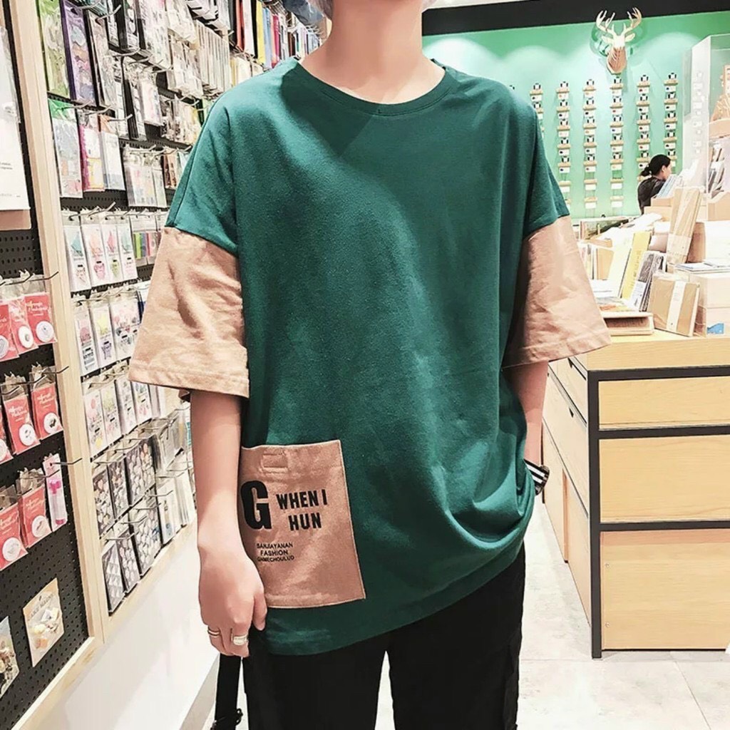 Áo thun cặp đôi, áo thun fom rộng tay lỡ có túi g thời trang_ nắng 79.store