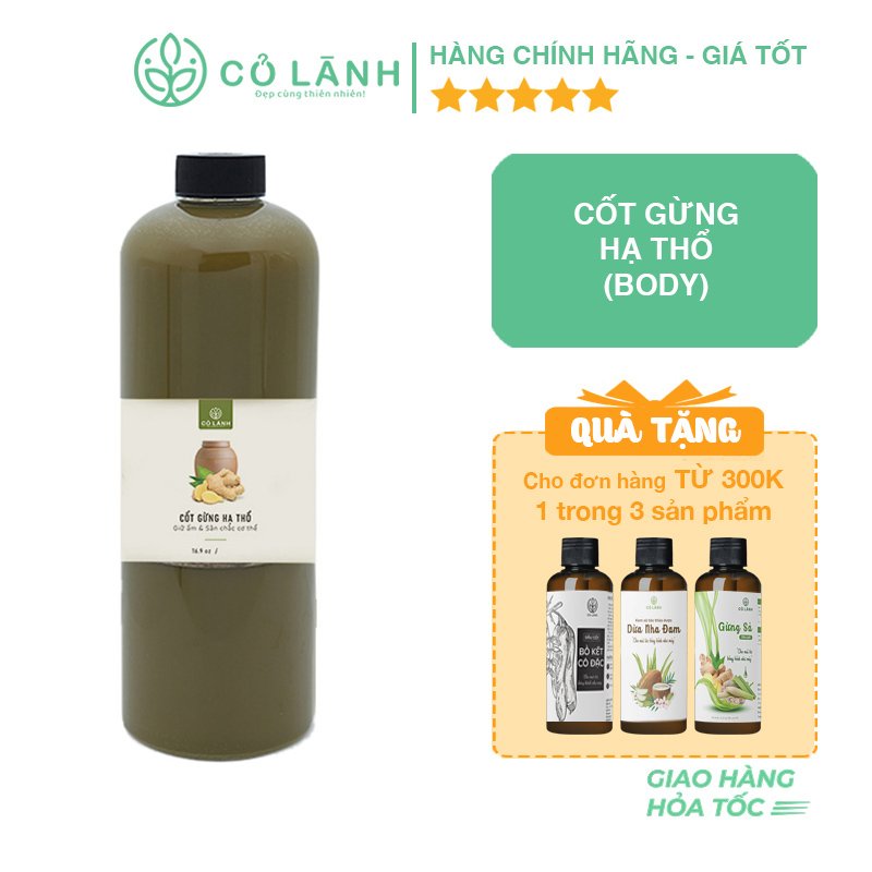 Cốt gừng hạ thổ Cỏ Lành 1000ml/500ml - Dùng cho cơ thể giúp giảm mỡ bụng, tăng sức đề kháng cho mẹ sau sinh