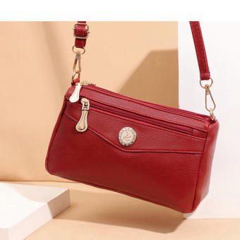 Đeo vai nữ chéo đeo Bóp đầm da dự tiệc trơn hình cung D2 Shalla