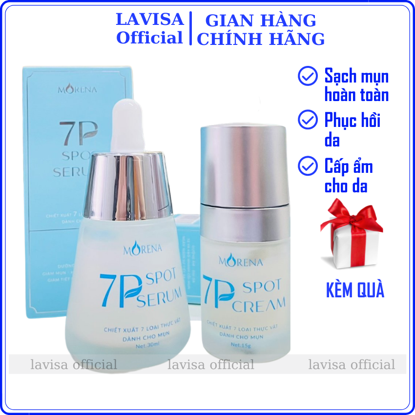 Combo serum mụn kem chấm mụn Huyền Phi 7P sạch mụn hoàn toàn phục hồi cấp ẩm cho da