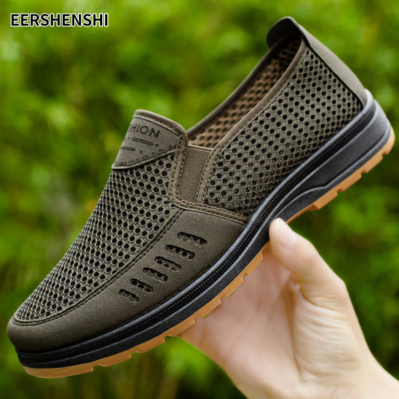 EERSHENSHI cloth shoes men's, model wear casual mesh shoes floor shoes breathable cow tendon and suspension odor body ราคา 244 บาท*ส่งฟรี