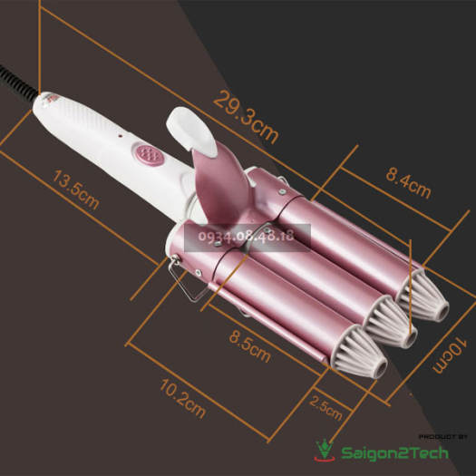 MÁY BẤM TÓC GỢN SÓNG, máy tạo kiểu uốn xoăn sóng nước,máy làm xoăn sóng 3 TRỤC phong cách hàn quốc