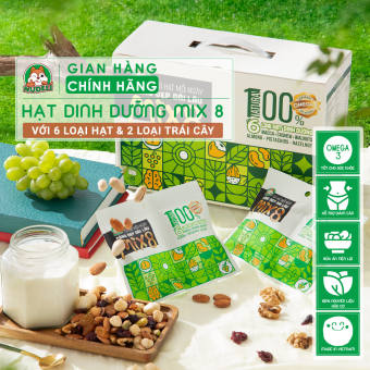 Hạt dinh dưỡng mix 8 loại NUDELI, granola siêu hạt, ngũ cốc ăn sáng tiện lợi túi 30 gram
