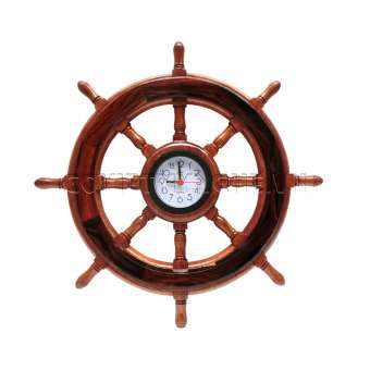 Vô Lăng Tàu Gỗ Trang Trí Ø40cm (Có Đồng Hồ)
