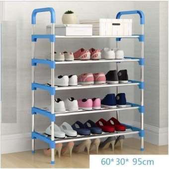 Kệ giày 5 tầng để giày dép lắp ghép thông minh bằng nhựa và inox