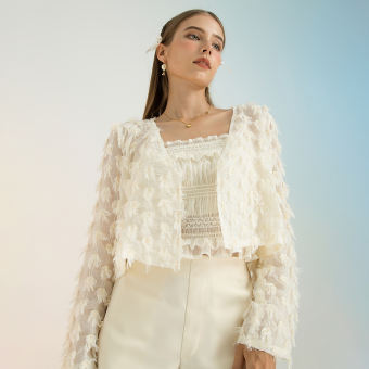 Áo Khoác Đính Lông Vũ - EDINI - A1558