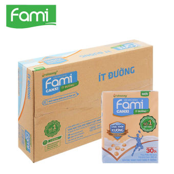 THÙNG 36 HỘP SỮA ĐẬU NÀNH FAMI CANXI ÍT ĐƯỜNG VINASOY