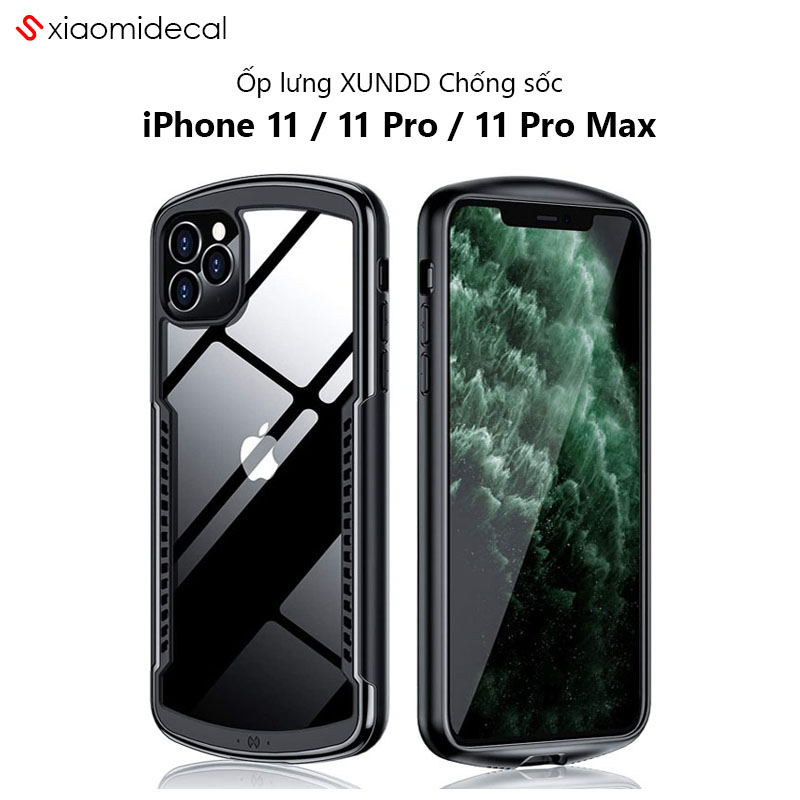 Ốp lưng XUNDD iPhone 11 / 11 Pro / 11 Pro Max Mặt lưng trong, Chống sốc, Cạnh màu