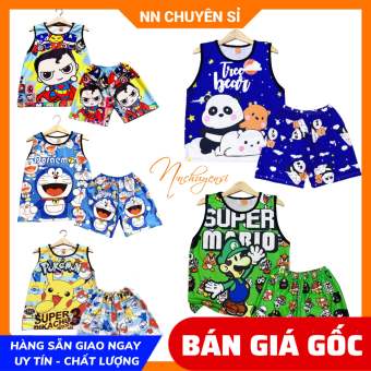Đồ bộ mặc nhà QUẦN ĐÙI - ÁO BA LỖ cho bé trai bé gái phom từ 12kg đến 47kg chất thun mềm mịn mát in hoạt hình bò sữa con cọp pikachu doremon kitty 💥 Đồ bộ gia đình 💥 Đồ bộ nhóm tập thể DBRBSN FULL SIZE