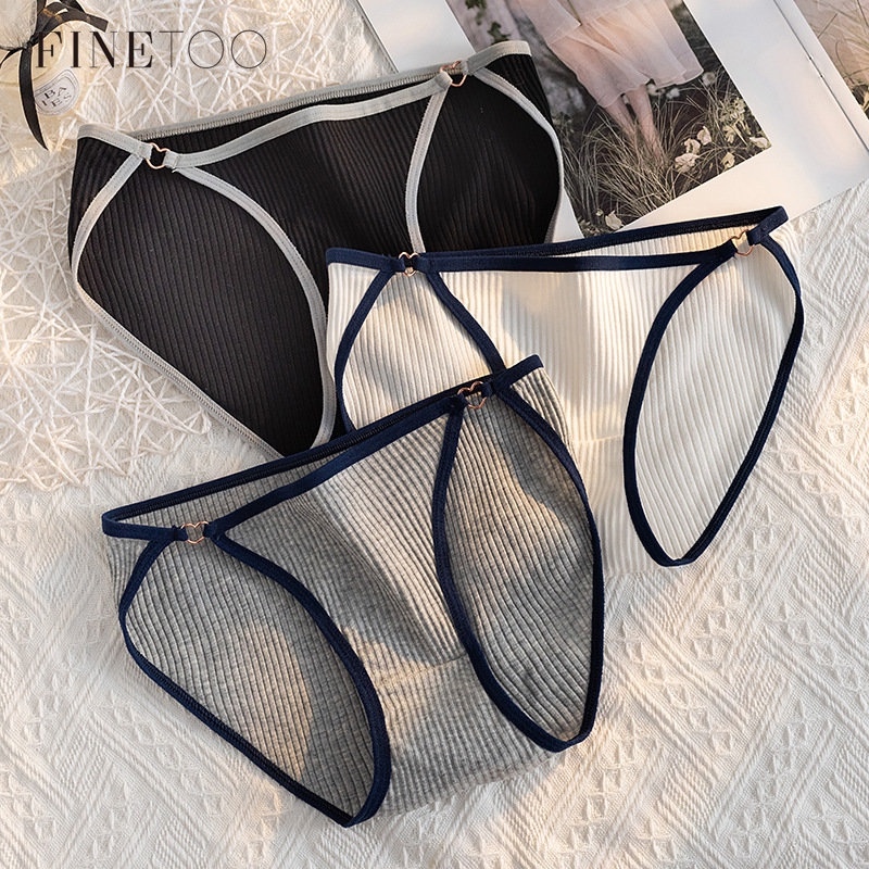 FINETOO 3PCS/set Classical New Color Lady Cotton Panties Female