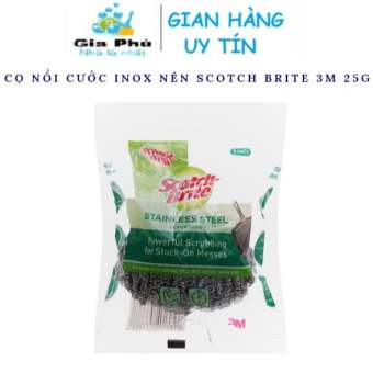 Cọ nồi cước inox nén Scotch Brite 3M 25g