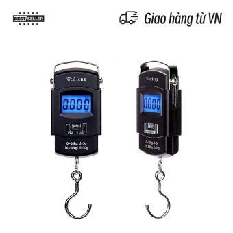 Tặng Kèm Pin - Cân Hành Lý Điện Tử Cầm Tay Mini Màn Hình Sử Dụng LCD HD Sáng - Cân Điện Tử Tiểu Ly Cầm Tay Mini 50kg
