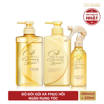 Bộ dầu gội - dầu xả dưỡng phục hồi ngăn rụng tóc Tsubaki